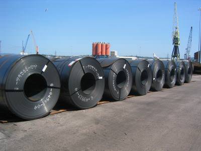 Steel coil ready to load